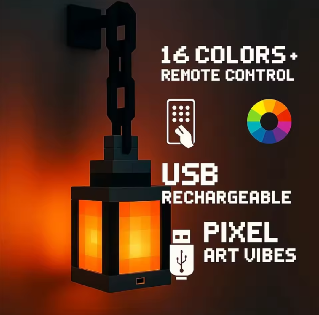 Rechargeable RGB Lamp with Pixel Art Style – LumiCraft Soul Light