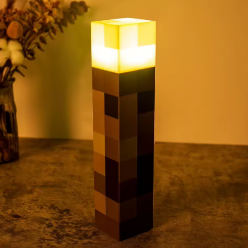 Rechargeable USB LED Torch – Pixel-Style Decorative Lamp for Gamer Rooms or Unique Gifts