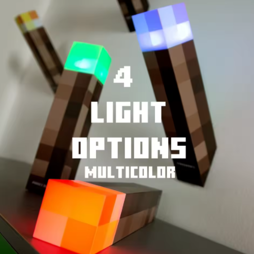 Rechargeable USB LED Torch – Pixel-Style Decorative Lamp for Gamer Rooms or Unique Gifts